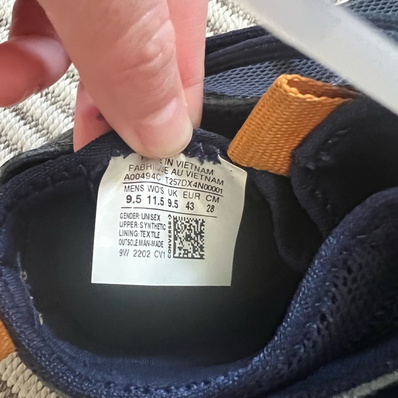 Converse Dark Blue and Orange Men's Sneakers - Picture 2 of 5